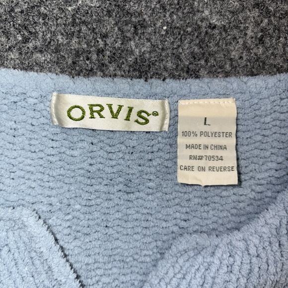 Orvis Women’s Large Soft Heavy Knit Light Blue Button Down Cardigan Sweater - Picture 2 of 5